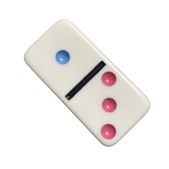 Double Twelve Dominoes Replacement Tile 1 3 Color Dot mq - Picture 2 of 3